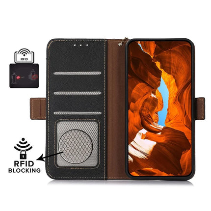 For iPhone 16e Wallet Case RFID Blocking Genuine Cow Leather Phone Cover