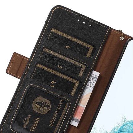 For iPhone 16e Wallet Case RFID Blocking Genuine Cow Leather Phone Cover