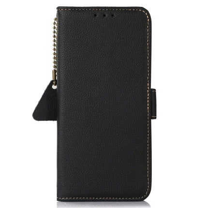 For iPhone 16e Wallet Case RFID Blocking Genuine Cow Leather Phone Cover