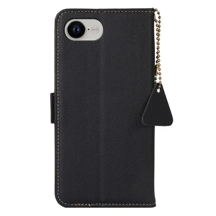 For iPhone 16e Wallet Case RFID Blocking Genuine Cow Leather Phone Cover