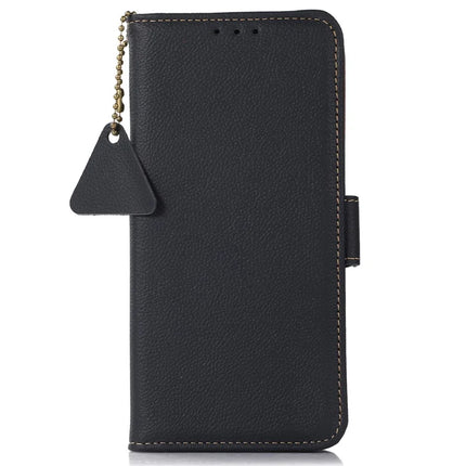 For iPhone 16e Wallet Case RFID Blocking Genuine Cow Leather Phone Cover