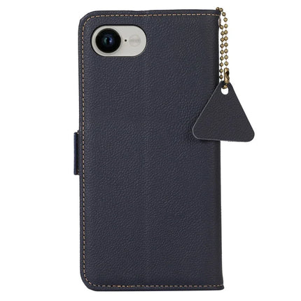 For iPhone 16e Wallet Case RFID Blocking Genuine Cow Leather Phone Cover