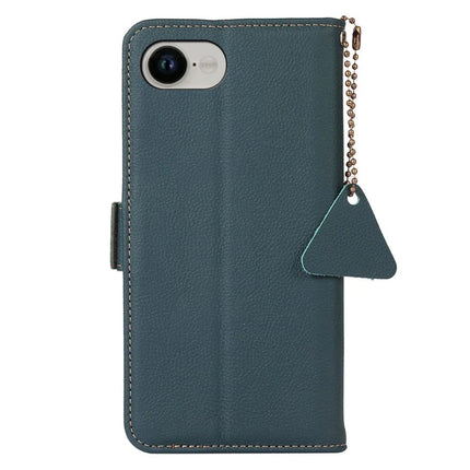 For iPhone 16e Wallet Case RFID Blocking Genuine Cow Leather Phone Cover