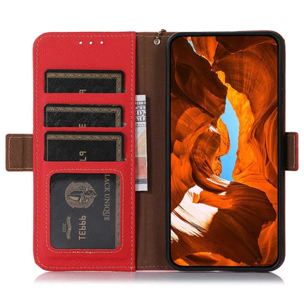For iPhone 16e Wallet Case RFID Blocking Genuine Cow Leather Phone Cover