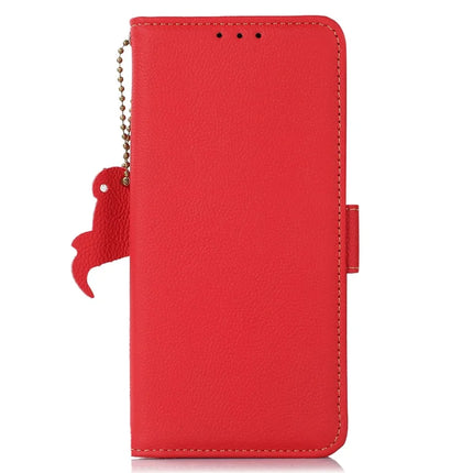 For iPhone 16e Wallet Case RFID Blocking Genuine Cow Leather Phone Cover