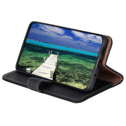 KHAZNEH For iPhone 16e Case Genuine Cow Leather Flip Phone Cover