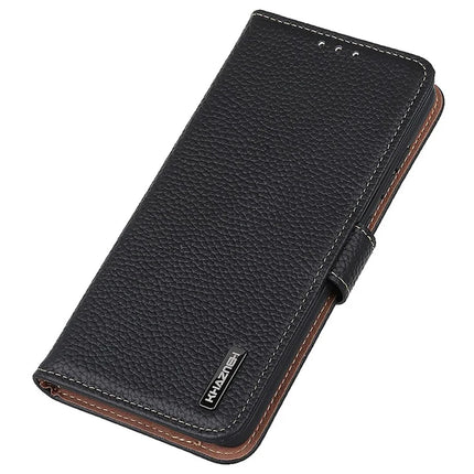 KHAZNEH For iPhone 16e Case Genuine Cow Leather Flip Phone Cover
