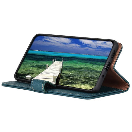 KHAZNEH For iPhone 16e Case Genuine Cow Leather Flip Phone Cover