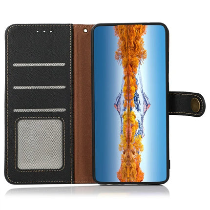 KHAZNEH for iPhone 16e Case Genuine Cow Leather Wallet Phone Cover