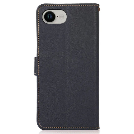 KHAZNEH for iPhone 16e Case Genuine Cow Leather Wallet Phone Cover