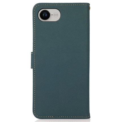 KHAZNEH for iPhone 16e Case Genuine Cow Leather Wallet Phone Cover