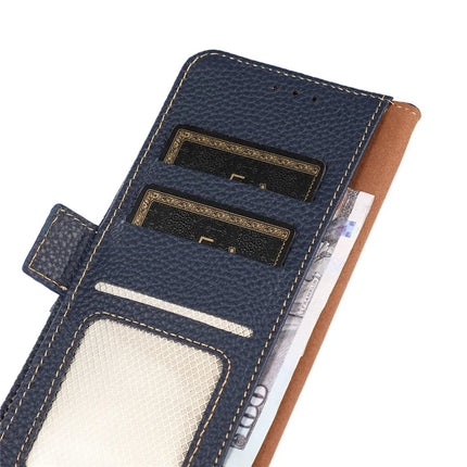 KHAZNEH For iPhone 16e Phone Case Genuine Cow Leather Cover RFID Blocking