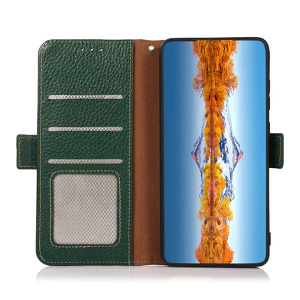 KHAZNEH For iPhone 16e Phone Case Genuine Cow Leather Cover RFID Blocking