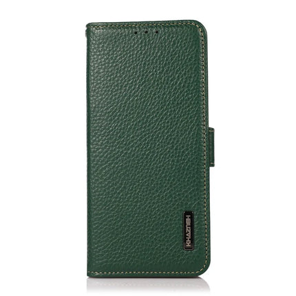 KHAZNEH For iPhone 16e Phone Case Genuine Cow Leather Cover RFID Blocking