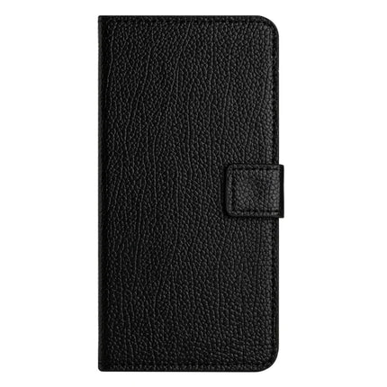 For iPhone 16e Case PU Leather Wallet Phone Cover Litchi Texture, Black