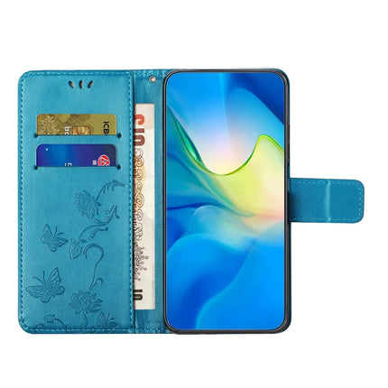 For iPhone 16e Case Wallet Stand Imprinted Butterfly Flower PU Leather Phone Cover