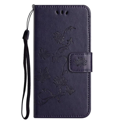 For iPhone 16e Case Wallet Stand Imprinted Butterfly Flower PU Leather Phone Cover