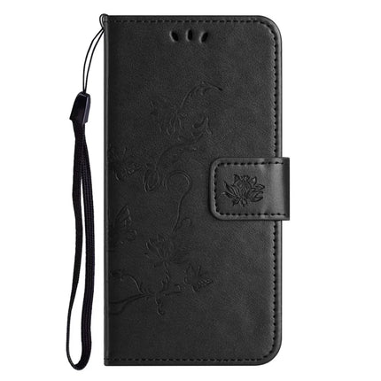 For iPhone 16e Case Wallet Stand Imprinted Butterfly Flower PU Leather Phone Cover