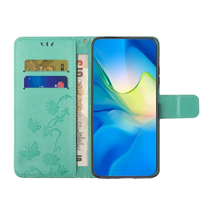 For iPhone 16e Case Wallet Stand Imprinted Butterfly Flower PU Leather Phone Cover