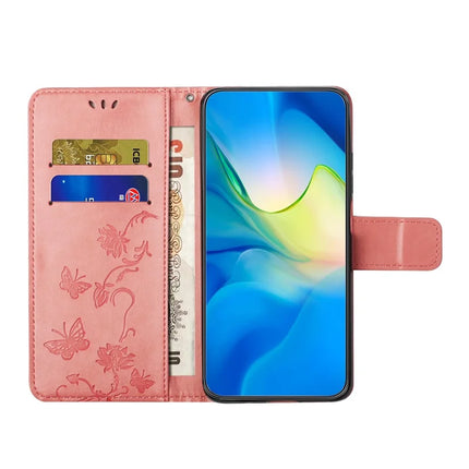For iPhone 16e Case Wallet Stand Imprinted Butterfly Flower PU Leather Phone Cover