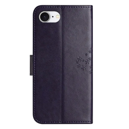 For iPhone 16e Case PU Leather Owl Tree Imprinted Wallet Phone Cover