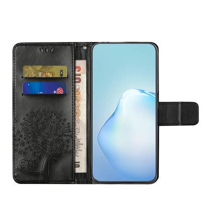 For iPhone 16e Case PU Leather Owl Tree Imprinted Wallet Phone Cover