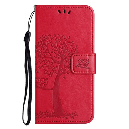 For iPhone 16e Case PU Leather Owl Tree Imprinted Wallet Phone Cover