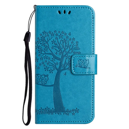 For iPhone 16e Case PU Leather Owl Tree Imprinted Wallet Phone Cover
