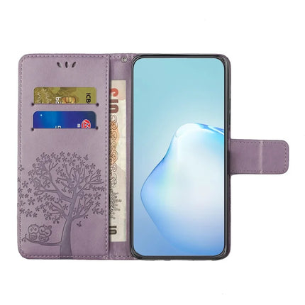 For iPhone 16e Case PU Leather Owl Tree Imprinted Wallet Phone Cover