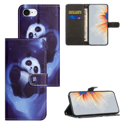 For iPhone 16e Case Pattern Print PU Leather Wallet Phone Cover Cross Texture