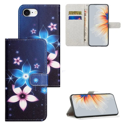 For iPhone 16e Case Pattern Print PU Leather Wallet Phone Cover Cross Texture