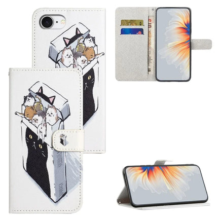 For iPhone 16e Case Pattern Print PU Leather Wallet Phone Cover Cross Texture