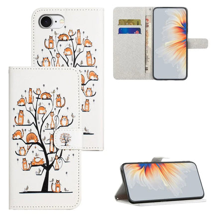For iPhone 16e Case Pattern Print PU Leather Wallet Phone Cover Cross Texture