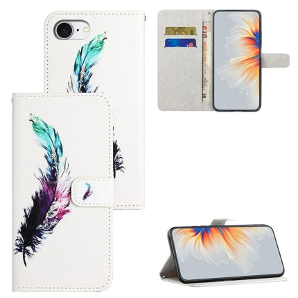 For iPhone 16e Case Pattern Print PU Leather Wallet Phone Cover Cross Texture
