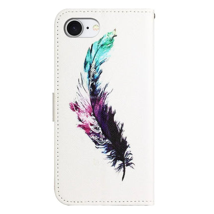 For iPhone 16e Case Pattern Print PU Leather Wallet Phone Cover Cross Texture