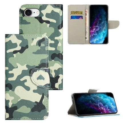 For iPhone 16e Case Pattern Printing Cross Texture Leather Phone Cover