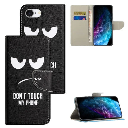 For iPhone 16e Case Pattern Printing Cross Texture Leather Phone Cover