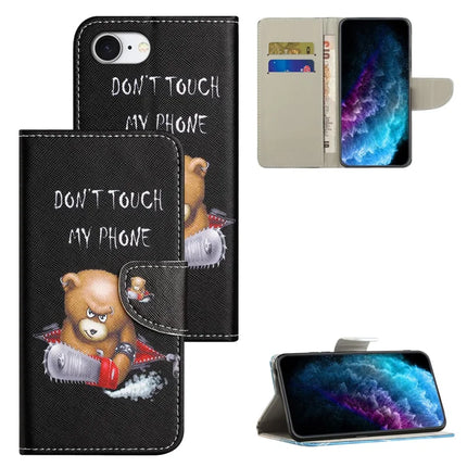 For iPhone 16e Case Pattern Printing Cross Texture Leather Phone Cover