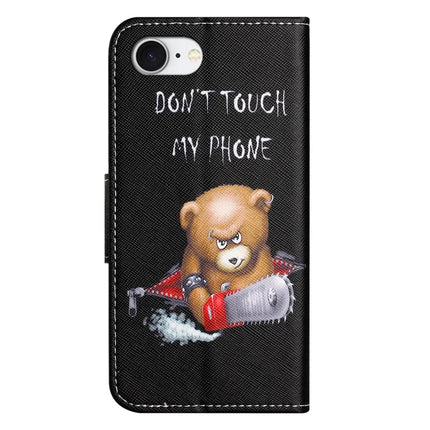 For iPhone 16e Case Pattern Printing Cross Texture Leather Phone Cover