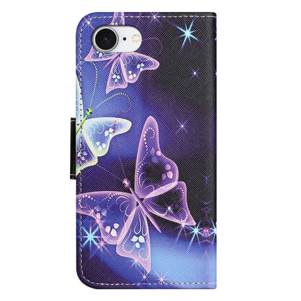 For iPhone 16e Case Pattern Printing Cross Texture Leather Phone Cover