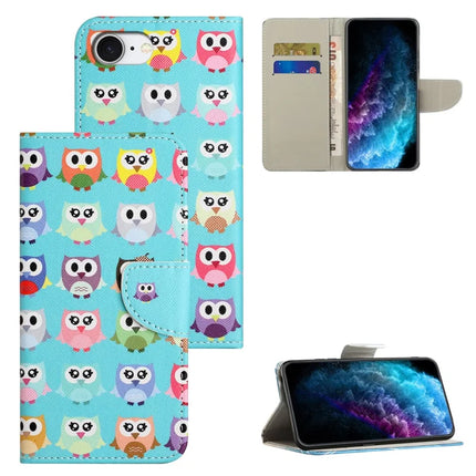 For iPhone 16e Case Pattern Printing Cross Texture Leather Phone Cover