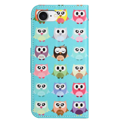 For iPhone 16e Case Pattern Printing Cross Texture Leather Phone Cover