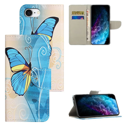 For iPhone 16e Case Pattern Printing Cross Texture Leather Phone Cover
