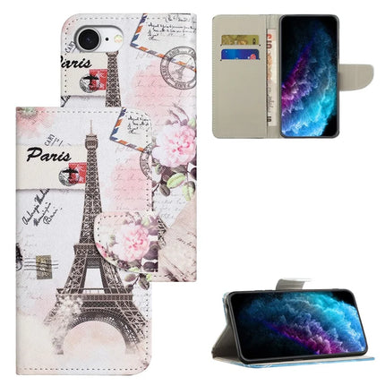 For iPhone 16e Case Pattern Printing Cross Texture Leather Phone Cover