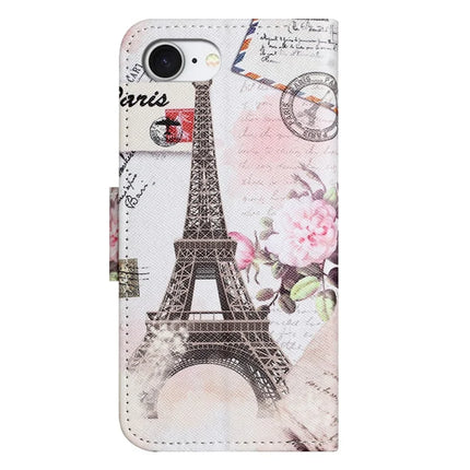 For iPhone 16e Case Pattern Printing Cross Texture Leather Phone Cover