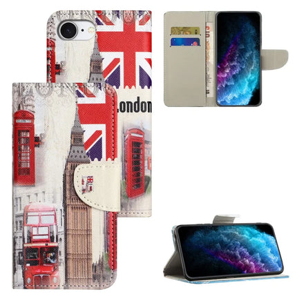 For iPhone 16e Case Pattern Printing Cross Texture Leather Phone Cover