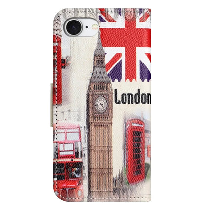 For iPhone 16e Case Pattern Printing Cross Texture Leather Phone Cover