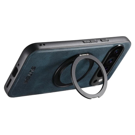 SUTENI G3 For Google Pixel 9 / 9 Pro Case Compatible with MagSafe Waxy Texture Rotating Kickstand Leather Phone Back Cover
