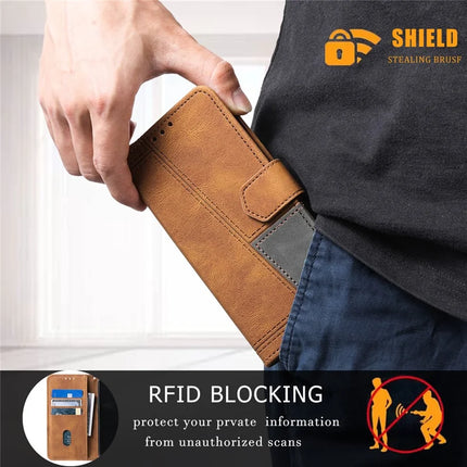TTUDRCH Style 004 For iPhone 16e Leather Case RFID Blocking Wallet Stand Phone Cover with Strap