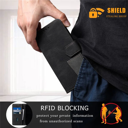 TTUDRCH Style 004 For iPhone 16e Leather Case RFID Blocking Wallet Stand Phone Cover with Strap